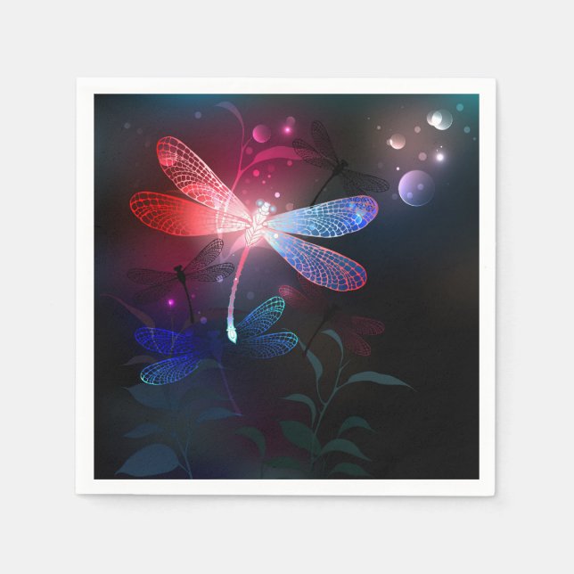 Glowing red dragonfly napkin (Front)