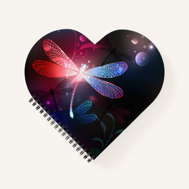 Glowing red dragonfly notebook (Front)