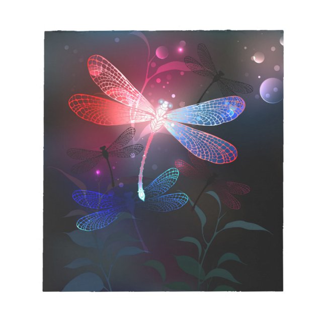 Glowing red dragonfly notepad (Front)