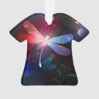 Glowing red dragonfly