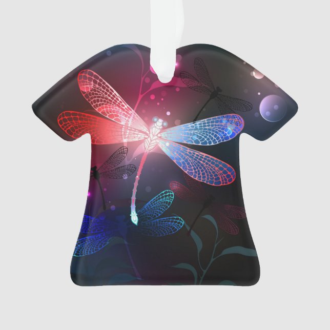 Glowing red dragonfly ornament (Front)