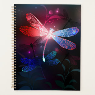 Glowing red dragonfly planner