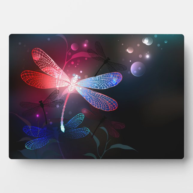 Glowing red dragonfly plaque (Front)
