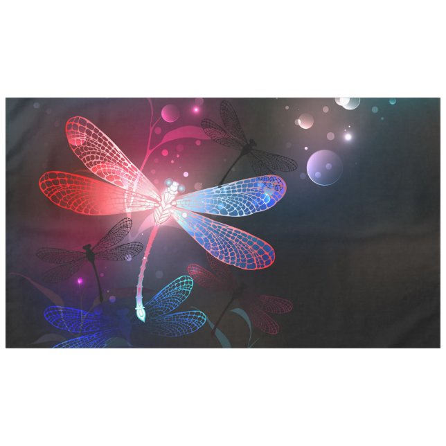 Glowing red dragonfly tablecloth (Front (Horizontal))