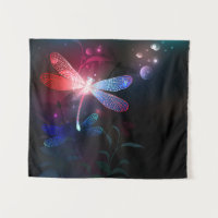 Glowing red dragonfly