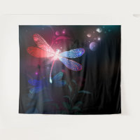 Glowing red dragonfly