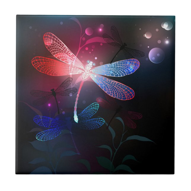Glowing red dragonfly tile (Front)