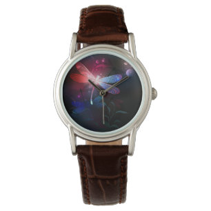 Glowing red dragonfly watch