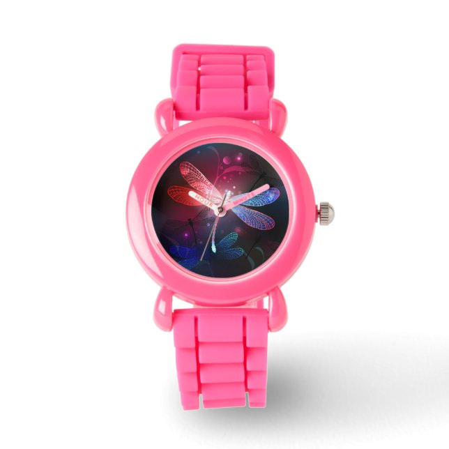 Glowing red dragonfly watch (Front)