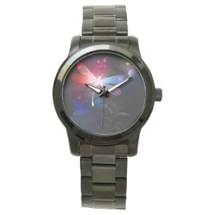 Glowing red dragonfly watch