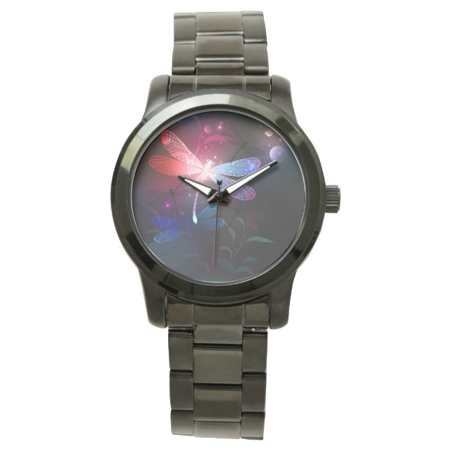 Glowing red dragonfly watch (Front)