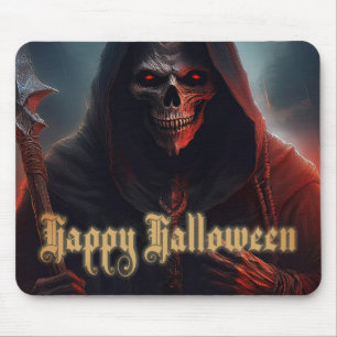 Glowing Red Eyes Reaper Halloween Art Mouse Mat
