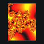 Glowing red fractal postcard<br><div class="desc">Intense reds and yellows,  bold shapes and intricate fractal spirals.</div>