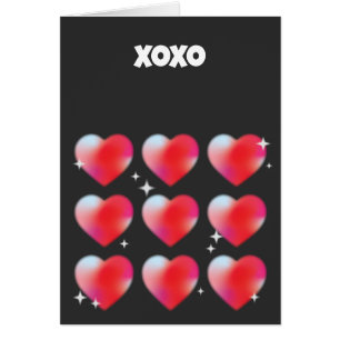 Glowing red hearts valentine's day 