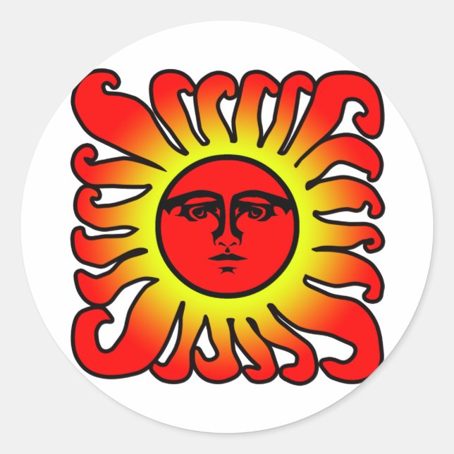 Glowing Red Sun Sticker (Front)