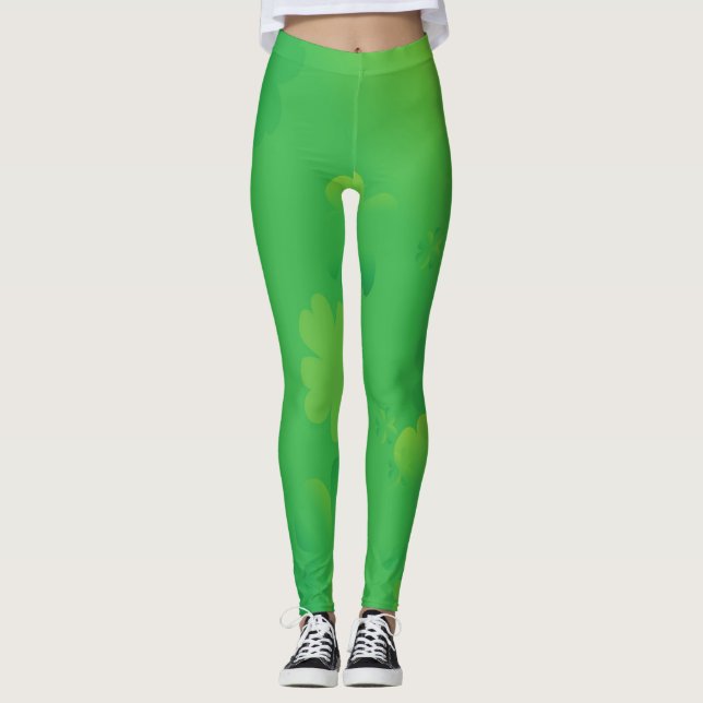 Glowing Shamrocks Leggings (Front)