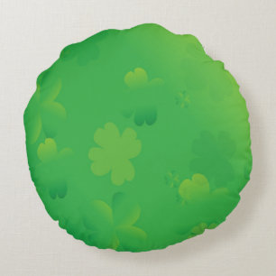 Glowing Shamrocks Round Cushion