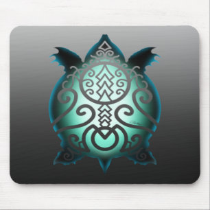 Glowing Silhouette Snapper Turtle Mouse Mat