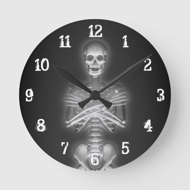 Glowing Skeleton: Wall Clock (Front)