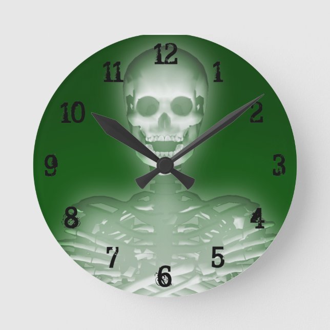 Glowing Skeleton: Wall Clock (Front)