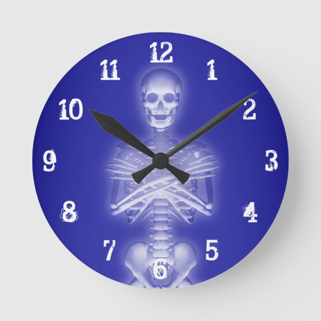 Glowing Skeleton: Wall Clock (Front)