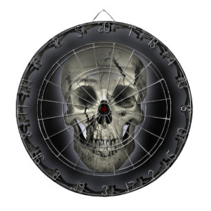 Glowing Skull Goth Metal Dartboard