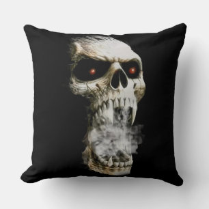 “Glowing Skull Pillow: Hauntingly Cool Decor  Cushion
