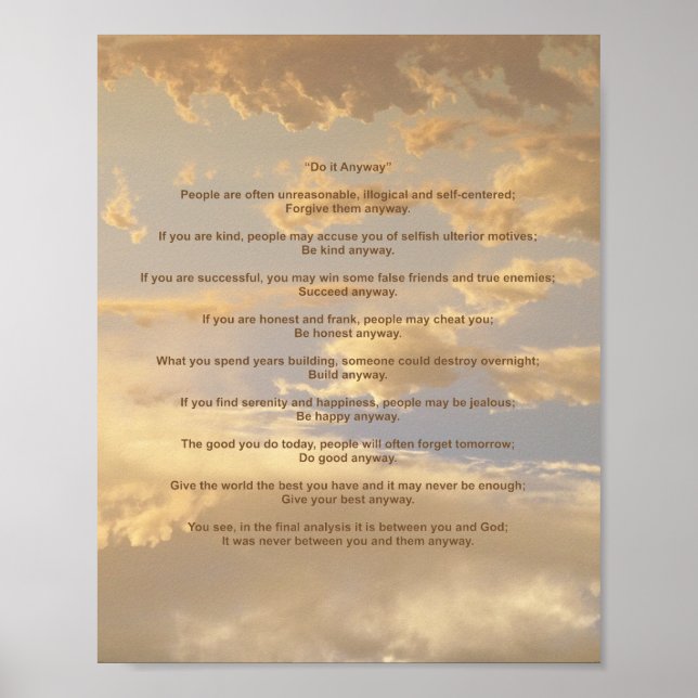 Glowing Sky Do It Anyway Poster (Front)