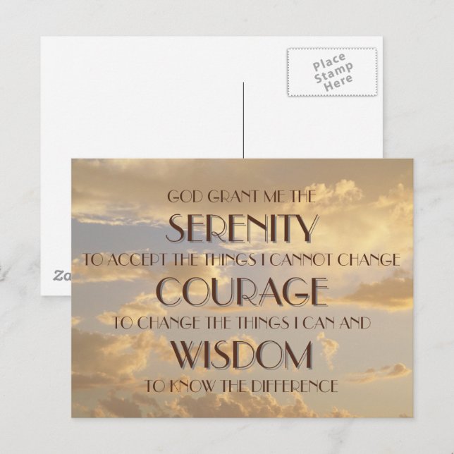 Glowing Sky Serenity Prayer Postcard (Front/Back)