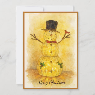 Glowing Snowman Holiday Card