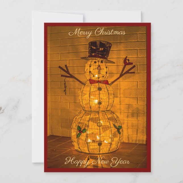 Glowing Snowman Holiday Card (Front)