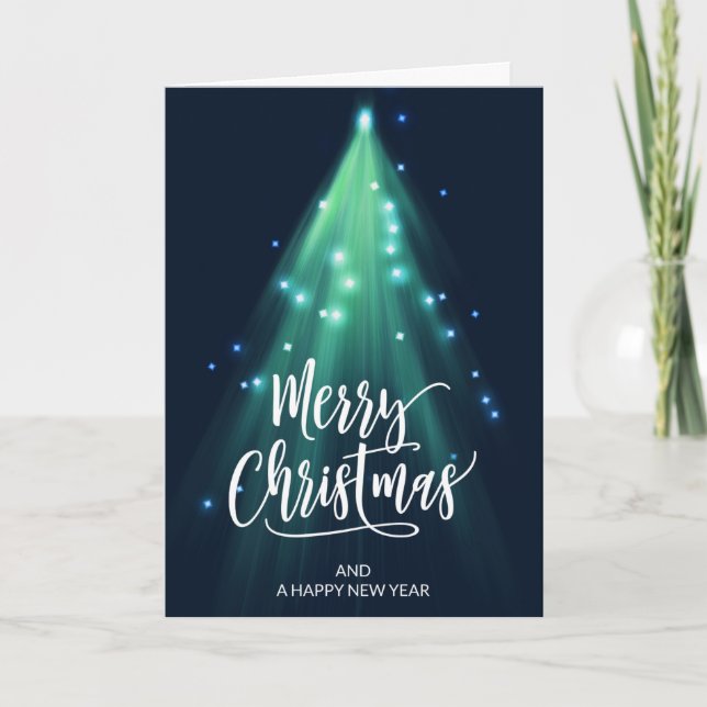 Glowing Sparkle Christmas Tree Card (Front)