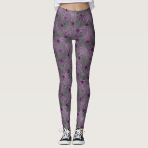Glowing Spiders purple - mystical arachnid  Leggings