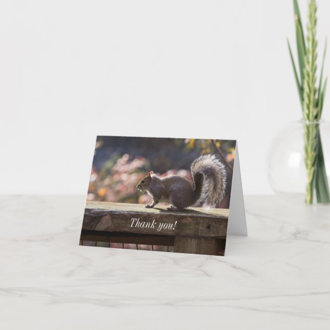 Glowing Squirrel Thank You Card (Front)