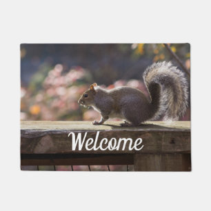 Glowing Squirrel Welcome Doormat