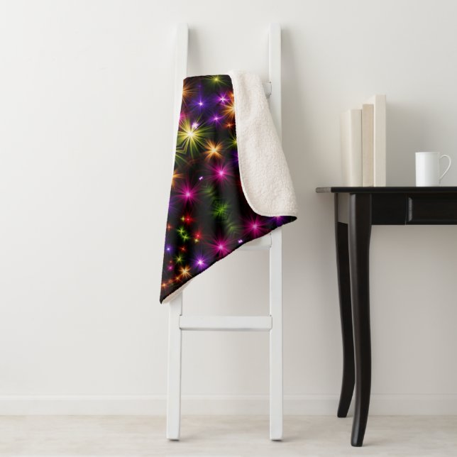 Glowing Starburst Sherpa Throw (In Situ)