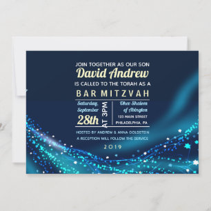 Glowing Stars Bar Bat Mitzvah Invitation