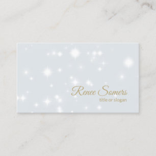Glowing Stars Light Blue Business Card