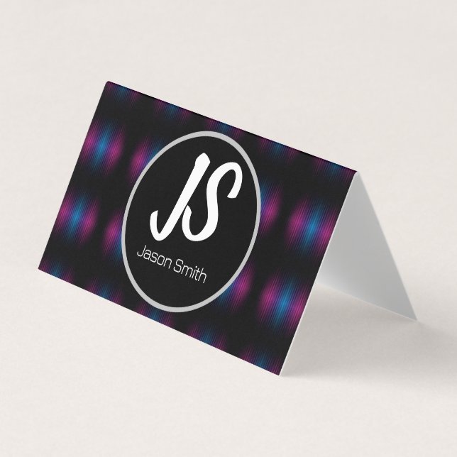 Glowing steel pattern business card (Front)