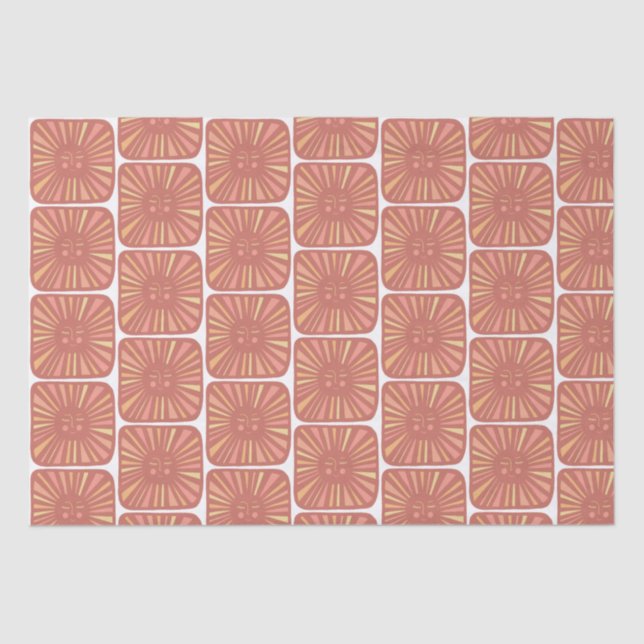 Glowing Sun Cute and Charming Pink Sunshine Gift   Tissue Paper (Front)