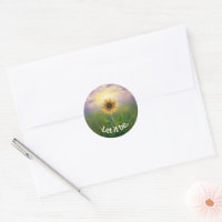 Glowing Sunflower In Grassy Field
