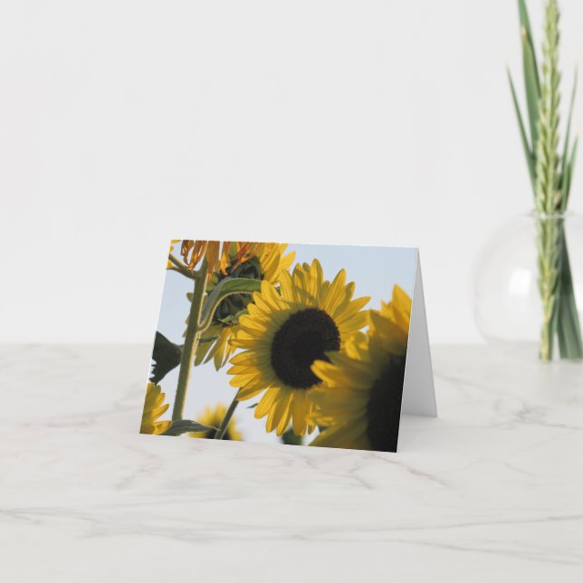 Glowing Sunflower Note Card  (Front)