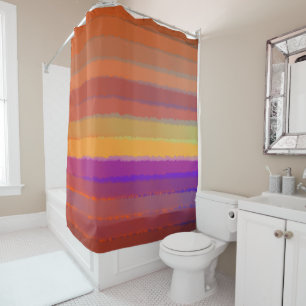 Glowing Sunrise Salty Watercolor Pop Of Colour Art Shower Curtain