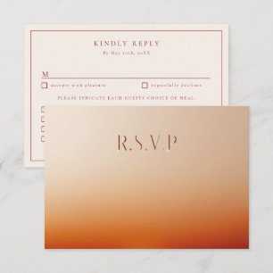 Glowing Sunset wedding meal choices RSVP