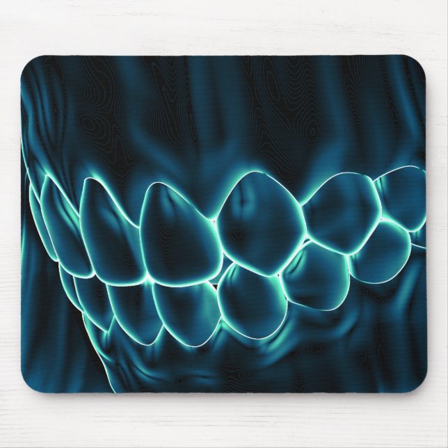 Glowing Teeth Bite & Gums Dentist Mousepad (Front)