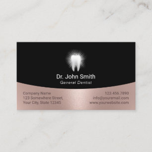 Glowing Tooth Black & Rose Gold Dental Appointment
