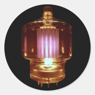 Glowing Transmitter Vacuum Tube Classic Round Sticker
