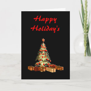 Glowing Tree Happy Holidays Holiday Card