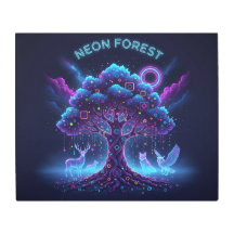 Glowing Tree & Luminous Animals Metal Wall Art