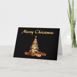 Glowing Tree Merry Christmas Holiday Card